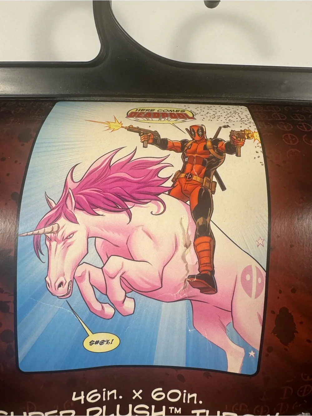 New Deadpool Super Plush Throw Blanket - Pink/White 46in x 60 in